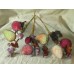 Vintage Beaded Fruit Lot Apples Grapes Pears 6 Stems Mixed Colors   142896533023
